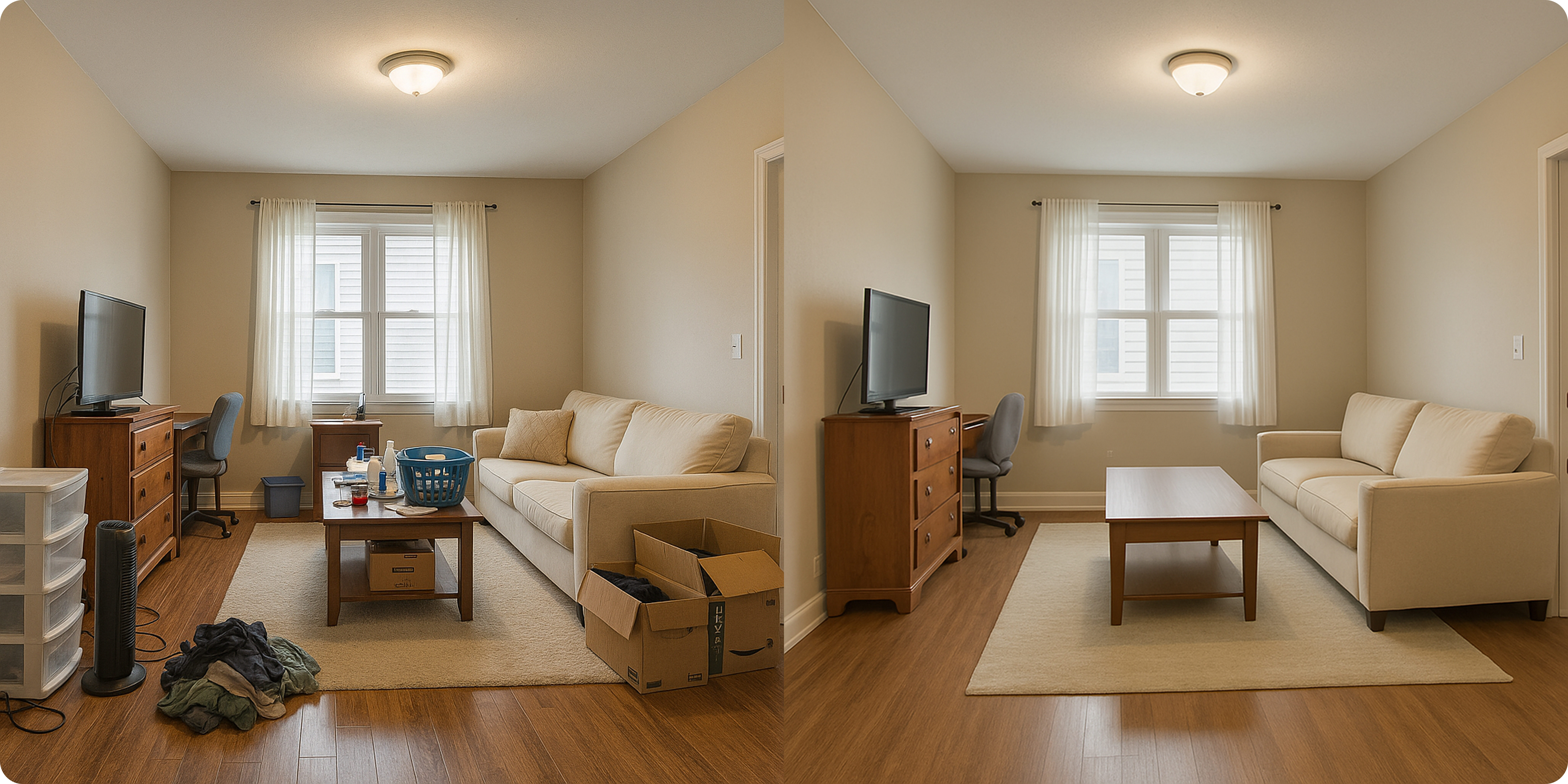 Before and after property photo transformation